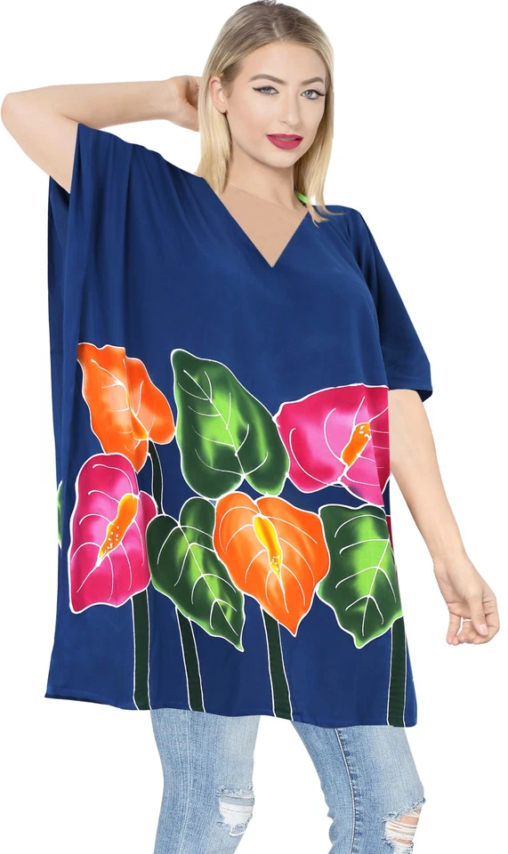 LA LEELA Women's Mini Maternity Swimwear Swimsuit Cover Ups US 10-18 Blue_J28 - Image 1 of 3