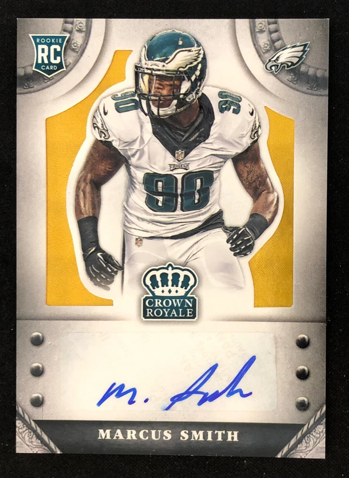 2014 Crown Royale Signatures Gold SP # /15 Marcus Smith RC Eagles Auto Card #SMS - Image 1 of 2