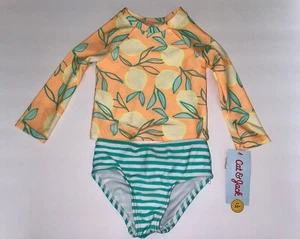 Cat & Jack Girls Size 12 Months Long Sleeve 2-Piece Rashguard Bikini Swimsuit - Picture 1 of 6