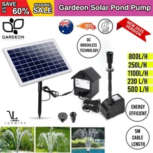 Gardeon Solar Pond Pump Water Kit Pool Fountain Pumps with Battery Submersible - Picture 1 of 53