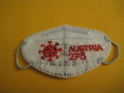 2021 Austria Post USED Face Mask Shaped Stamp in fleece fabric w/date of release - Image 1 of 2