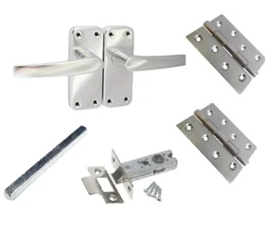 Juego de manijas de puerta de aluminio estilo retro — Kit colgante paquete de pestillos estándar - Imagen 1 de 3