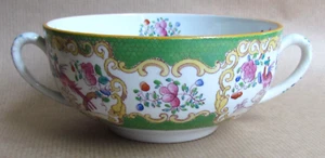 MINTONS GREEN COCKATRICE TWO HANDLED SOUP COUPES MINTON (11982) - Picture 1 of 4