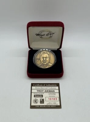 Troy Aikman Dallas Cowboys NFL Medallón de Bronce Edición Limitada #10.103/25.000 Foto 1 de 4