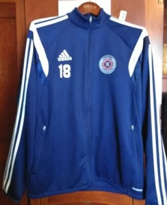 Adidas Climaproof Mens Medium Blue Long Sleeve Zip Up Indiana Fire Juniors Logo - Picture 1 of 6