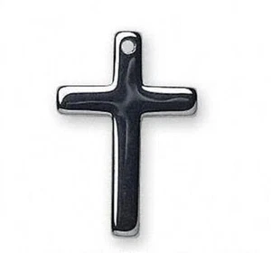 4 colgantes de dijes cruzados Hemalyke 24x12 mm metálico liso gris oscuro - Imagen 1 de 2