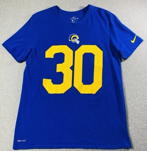 Nike T-Shirt Adult L Blue Dri Fit Rams Gurley II 30 Short Sleeve Crew Neck Men - Picture 1 of 6