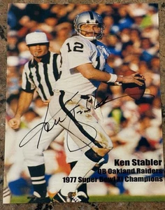 Kenny “Snake Stabler” Autograph 8.5“ X 11“ 1977 Super Bowl Champion Picture - Picture 1 of 5