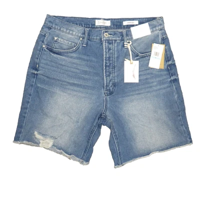Pantalones Cortos de Denim Jessica Simpson Botón Mosca Brentwood Relajado Dobladillo Crudo Talla 31 Foto 1 de 4