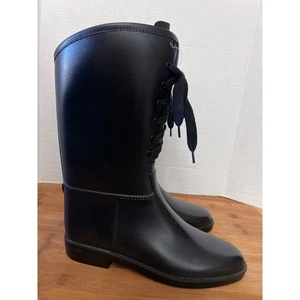 Naot schwarze hohe Regenstiefel zum Schnüren Reitstil Damengröße 10 Euro 40 - Bild 1 von 10