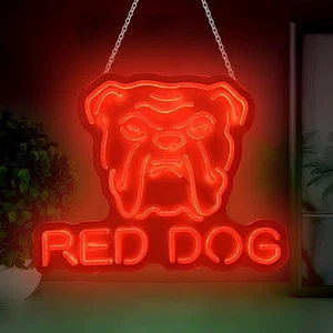 The new 20 "x16" Red Dog beer neon sign men's Cave sports bar LED neon light - Picture 1 of 6