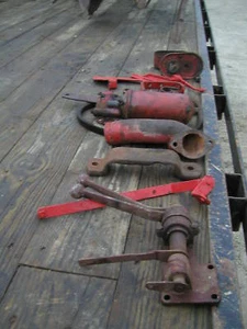 Farmall tractor misc parts brackets hydraulic levers oil filter amp box deal - Picture 1 of 4