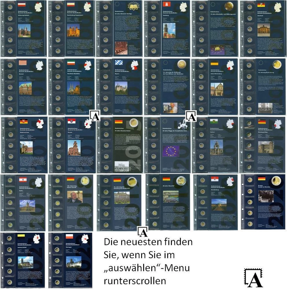 Leuchtturm Optima Münzhüllen Nachtrag 2 Euro ab 2006 b.2020 2021 2022 auswählen