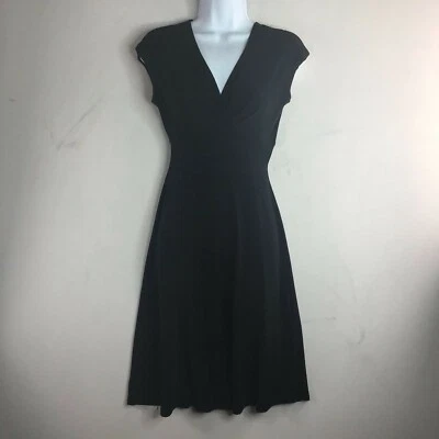 Merona Women's Black Solid Fit & Flare Dress V Neck Sleeveless Size XS - Image 1 of 4