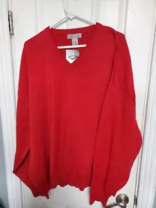 Cypress Links Red sweater V-neck Made in USA Men's Golf Sweater size 4XL Cotton - Picture 1 of 4