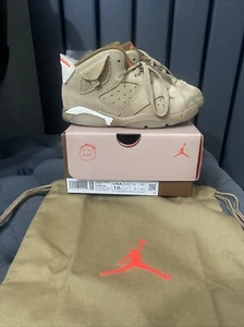 Größe UK 9,5 Td Jordan 6 Retro x Travis Scott Mid British Khaki - Bild 1 von 8