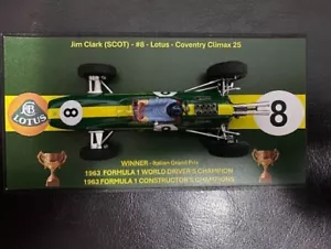 1/43 Spark 1963 F1 WORLD CHAMPION - Jim Clark Lotus 25 - WINNER 1963 Italian GP - Picture 1 of 8