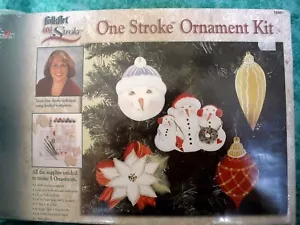 FOLK ART ONE STROKE ORNAMENT KIT~5 HOLIDAY ORNAMENTS~ALL SUPPLIES~#18461~SEALED - Picture 1 of 3