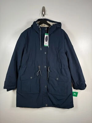 Chaqueta parka con capucha forrada Sherpa azul marino talla XL Tommy Hilfiger para mujer nueva con etiquetas Foto 1 de 4
