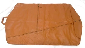 Leather Garment Bag Brown Tan Hanging Vintage EXCELLENT Top Quality - Picture 1 of 11