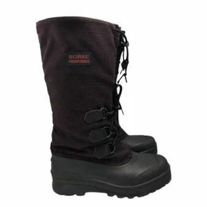 Sorel Black Felt Lined Outdoors Rugged Winter Boots Women’s Size 7 - Picture 1 of 12