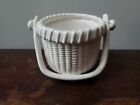 Nantucket Home Pottery White Basket Nautical Decor 