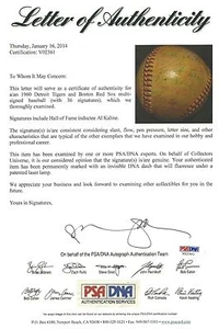 1960 Tigers & Red Sox 36x Signed Baseball PSA/DNA COA w/ Al Kaline Pete Runnels - Picture 1 of 24