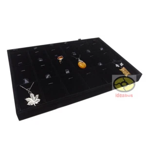 Velvet Pendant Earring Jewelry Display Tray 18 Grids Storage Holder Organizer - Picture 1 of 7