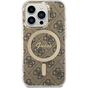 Custodia cellulare per iPhone 15 Pro Guess case cover magnetica custodia protettiva marrone - Foto 1 di 9