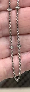 Aaron Basha Diamond 4 Barrel Necklace Heavy 18k 750 WG Rare Retail $3,100. - Picture 1 of 17