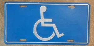 Vintage Handicapped Wheelchair License Plate Booster Embossed Aluminum - Picture 1 of 3
