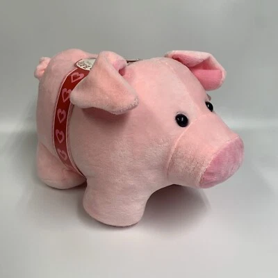 DanDee Plush Pink Piggy Valentine Card Bank Plush Pig Coin NEW Pink Hearts Class - Image 1 of 4