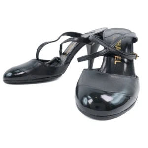 CHANEL Sandals black Calfskin/Patent leather Women - Picture 1 of 12
