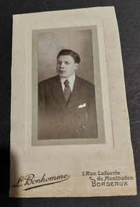 Altes Foto Männerportrait L. Bonhomme Bordeaux - Bild 1 von 2
