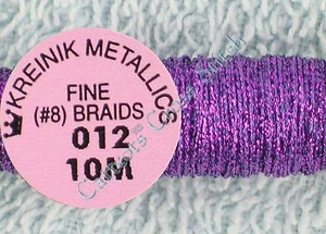 Kreinik Braid #8 012 Purple Metallic Thread Fine 10M Cross Stitch Needlepoint - Picture 1 of 1