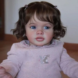 Bambole rinate 26" bambina bambino vero tessuto corpo radicato arte dei capelli giocattolo fatto a mano - Foto 1 di 4