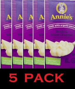 Annie's Macaroni & Cheese Shells & White Cheddar With Organic Pasta 6 oz 5 PACK - Picture 1 of 5