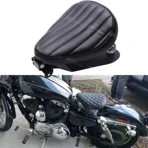 Motorcycle Saddle Solo Seat w/Spring Base For Harley Sportster 1200 XL Custom - Picture 1 of 8