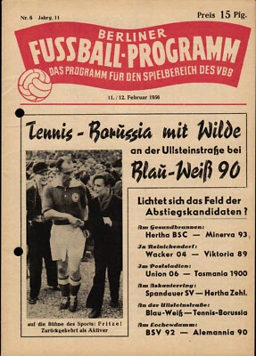 11 12.02.1956 Hertha BSC - Minerva 93, Union 06 - Tasmania, Blau-Weiß 90 - TeBe - Bild 1 von 4