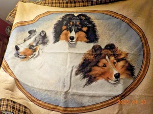 Sheltie Shetland Sheepdog coperta arazzo tessuto 53" x 67" senza frange - Foto 1 di 8