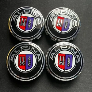 Juego de 4 tapacubos centrales de emblema/insignia para BMW Alpina 68 mm - Imagen 1 de 5