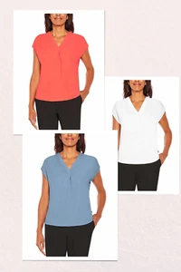 Banana Republic Damenbluse V-Ausschnitt kurzärmelig leicht Relax S, M, L, XL - Bild 1 von 13