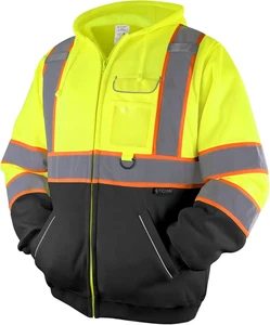 Sudadera seguridad alta visibilidad reflectante polar PPE frio cumple ANSI Ill - Picture 1 of 12