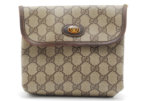Gucci Borsa a Pochette Vintage PVC GG Marrone