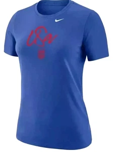 Nike Women's X-Large USA Soccer Team Core SS Game Royal Blue T-Shirt NEW - Picture 1 of 9