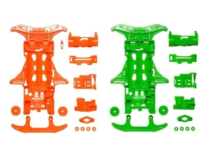 Mini 4WD VS Fluorescent Color Chassis Set Orange Green 95355 - Picture 1 of 3
