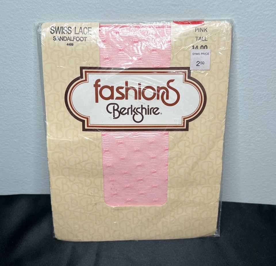 Meia-calça Berkshire Fashions rosa suíça renda transparente pé sandália EUA tamanho alto - Imagem 1 de 4