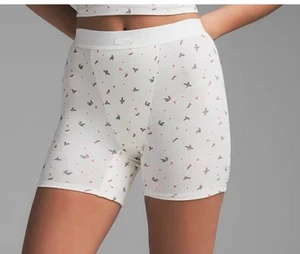 36 $ SKIMS STRETCH BAUMWOLLE DAMEN RIPP BOXERSHORTS STECHPALMENDRUCK GRÖSSE L - Bild 1 von 6