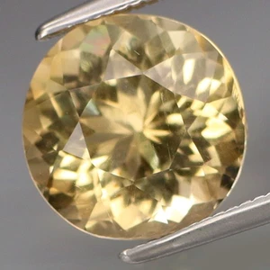 Citrino amarillo Brasil redondo 9,5 mm 3,44 quilates real 100 % natural brillante completo - Imagen 1 de 4