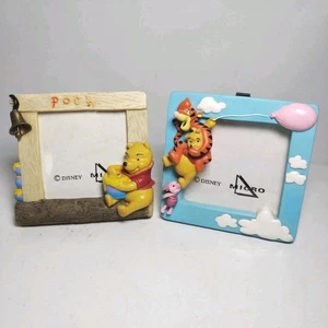 2 Disney Micro Winnie the Pooh Picture Frames Tiger Piglet Bundle Vintage - Picture 1 of 17